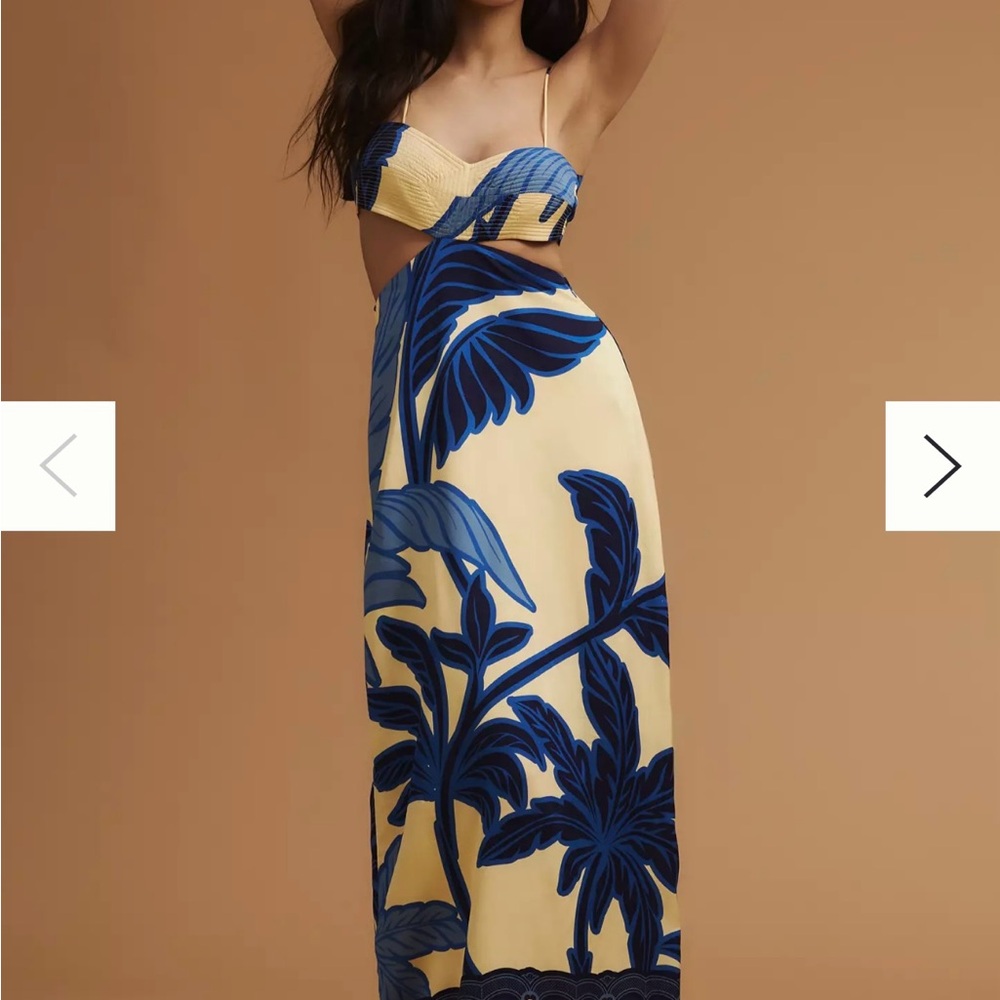 Eugenia Fernández Printed Cutout Maxi Dress Size M